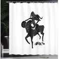 thumbnail image 3 of Ambesonne Astrology Shower Curtain, Aries Zodiac Sign Art, 69"Wx84"L, Charcoal Grey and White, 3 of 4