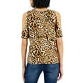 thumbnail image 2 of INC International Concepts Women's Leopard Printed Cold Shoulder Knit Top Black Size X-Large, 2 of 3