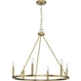 thumbnail image 3 of Progress Lighting Gilliam 6-Light Chandelier, Vintage Brass, Steel, Classic Form, 27.62" Diameter, 24.87" Height, 3 of 9