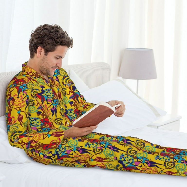 Giroia Dancing African Womens for Soft Men s Long Sleeved Pajama Set Comfortable Classical Sleepwear for All Seasons X Large Walmart