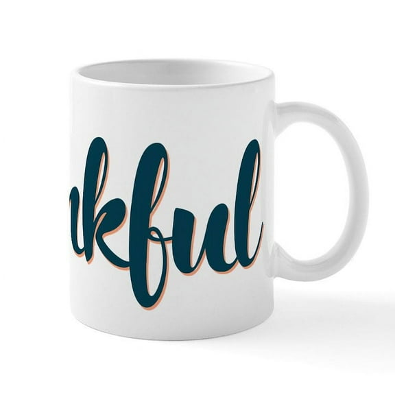 CafePress - Thankful - 11 oz Ceramic Mug - Novelty Coffee Tea Cup