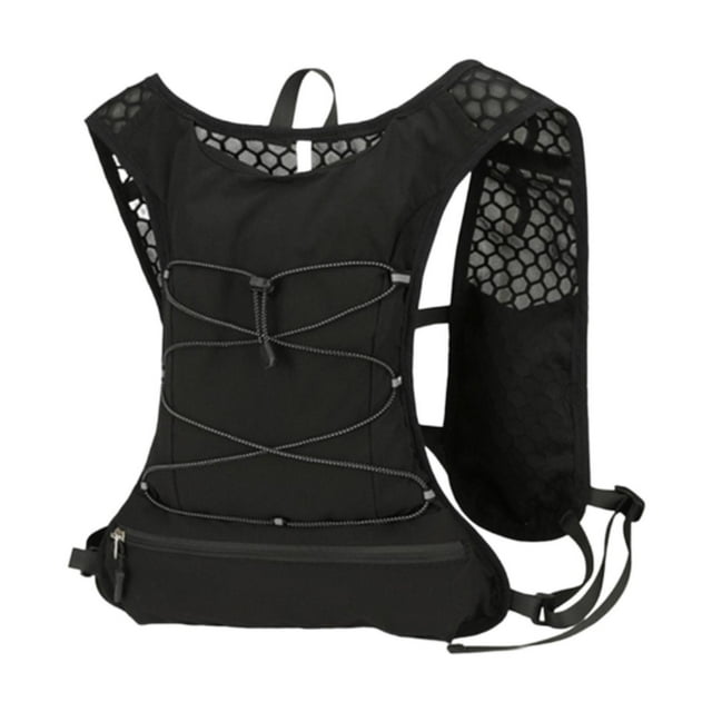 Chaleco de hidratación Mochila para correr Mochila con hebilla ajustable Mochila para corredores Mochila para agua Negro