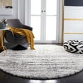 thumbnail image 3 of SAFAVIEH Fontana Danny Abstract Shag Area Rug, Ivory/Grey, 3' x 3' Round, 3 of 9