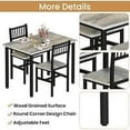 thumbnail image 7 of AWQM 3 Piece Dining Table Set, 2 Person Kitchen Table and Chairs Set, Thickened Solid Wood Carbon Plate, Breakfast Table Set for Small Space, Dining Room, Kitchen, Rustic Gray, 7 of 7