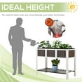 thumbnail image 4 of Outsunny 47'' x 23'' Raised Garden Bed w/ Storage Shelf, 2 Tiers Elevated Planter Box Stand for Vegetables, Flowers, Herbs Backyard, Patio, Balcony, 4 of 9