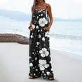 thumbnail image 2 of Tnhcen Women's Wide Leg Jumpsuit Wide Leg Romper Vintage Floral Print Overalls Adjustable Straps Pockets Casual Pants S-3XL, 2 of 6