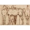 thumbnail image 2 of William Mulready 18x14 Black Ornate Wood Framed Double Matted Museum Art Print Titled - Anatomical Study of a Horse, 2 of 5