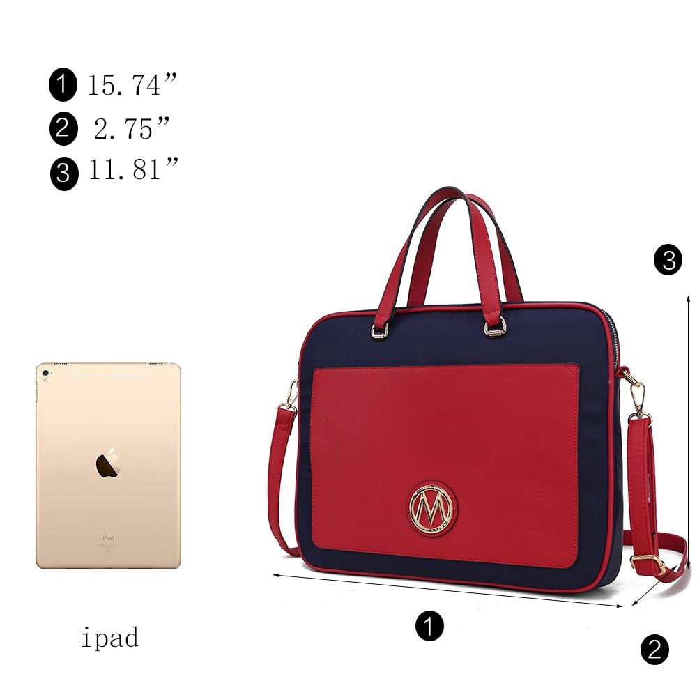 MKF Collection Nina Vegan Leather Laptop Case by Mia K - Cognac