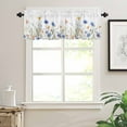 thumbnail image 2 of Curtain Valance for Windows Farmhouse Colorful Blue Flowers Kitchen Valances Rod Pocket Short Curtains,Watercolor Garden Plants on White Window Treatment Panel for Living Room Bathroom Bedroom, 2 of 8