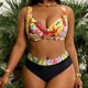 thumbnail image 4 of Traje de baño de 2 piezas para mujer, trajes de baño para mujer, traje de baño de moda para mujer de talla grande, traje de baño estampado con tirantes, traje de baño con abertura lateral, traje de ba, 4 of 8