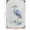 thumbnail image 2 of Vintage Blue Heron Wading in Water Metal Tin Sign, Coastal Watercolor Bird Nature Wall Decor Art Plaque for Bathroom Lake House Beach Home, 8x12 Inch, 2 of 7