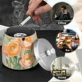 thumbnail image 4 of Yayeee Ashtray with Lid for Cigarette Smokeless Stainless Steel Home Ash Holder, Abstract Floral Art, 4 of 7