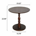 thumbnail image 3 of GZXS Modern Minimalist Accent Table, Round Side/End Table with MDF Top and Solid Wood Pedestal Base– 23.23"Dia x 20.47"H, Walnut Brown, 3 of 7