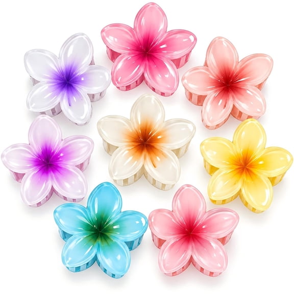 8 Pcs Flower Hair Clips for Women Girls, Hawaiian Flower Hair Clips, Cute Hair Accessories, Tropical Summer Beach Hair Clips
