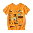 thumbnail image 2 of Toddler Kids Boys T Shirts Short Sleeve Tops For Crewneck Shirts Excavator Print For Casual Outdoor And Tshirt Tops 4-5 Years, 2 of 7