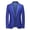 Blue, variant on WREESH Mens Fashion Solid Blazer Slim Business Suit Jacket Peaked Lapel One Button Suit Classic Formal Dress Jacket Black