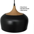 thumbnail image 6 of Big Plug in Pendant Light Modern Hanging Light Fixture with 16.4ft Cord On/Off Switch for Kitchen Island,Dining Room,Over Table,Black and Wood Grain Paint （ Not Included Bulbs ）, 6 of 8
