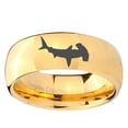 thumbnail image 2 of Hammerhead Shark 8MM Dome Gold Plated Tungsten Men Ring, 2 of 2