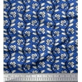 thumbnail image 1 of Soimoi Crepe Silk Fabric Leaves & Floral Block Printed Fabric 1 Yard 42 Inch Wide, 1 of 3