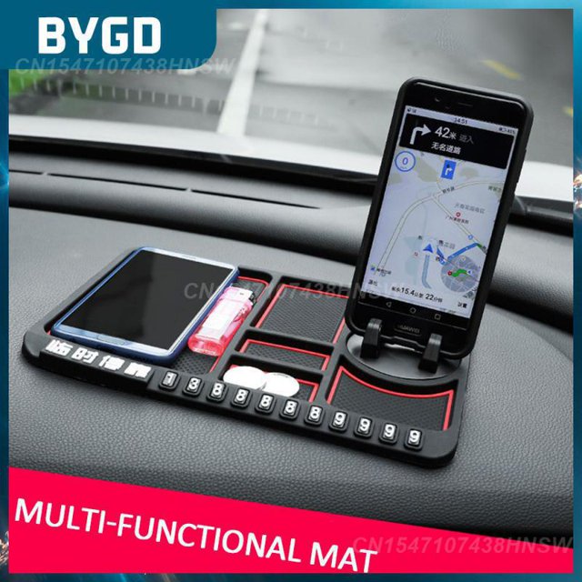 Universal Car Anti-slip Mat Multifunctional Anti-skid Anti Slip Cushion Bracket 1pcs Car Navigation Bracket Auto Phone HolderRedChina He Qiyong unisex