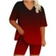 thumbnail image 2 of mfyjkho Pantalones Cortos De Entrenamiento Para Mujer, Conjunto De Top Y Pantalón De Manga Corta Con Cuello En V Y Estampado De Verano Para Mujer Pantalones Cortos De Yoga Xxxxl, 2 of 5