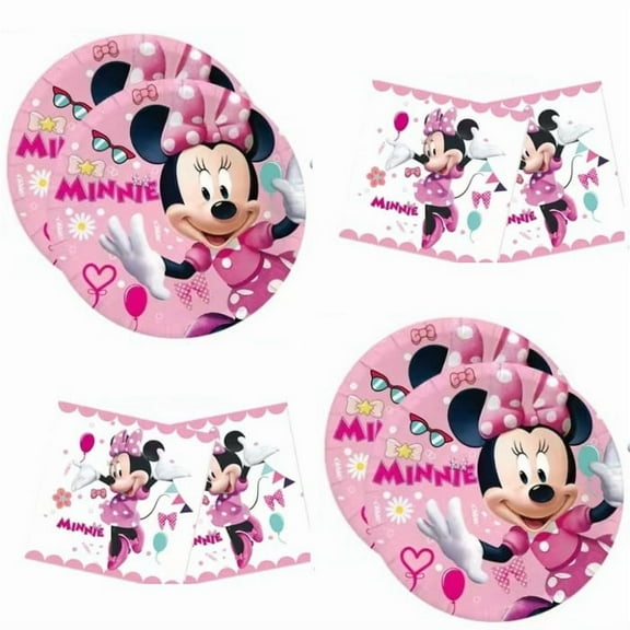 40pcs Minnie Party Supplies include 20 plates, 20 napkins for the Minnie Birthday party decoration