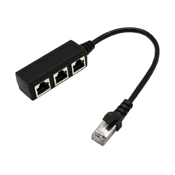 RJ45 Réseau 1 à 3 Ports Adaptateur Ethernet Câble de Séparation Mâle à 3  Femelle LAN Haut Débit Cordon 