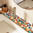 thumbnail image 2 of Yayeee Faucet Mat for Kitchen Sink 14.7" Diatomite Long Splash Guard Pad, Green Geometric, 2 of 7