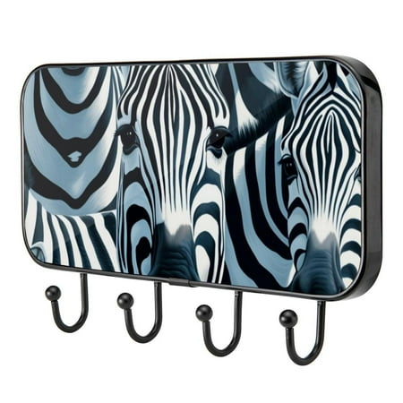

Zebra Animals Self Adhesive Towel Coat Wood Iron Hooks for Home Keys Door Outdoor Home Improvement Utility Hook