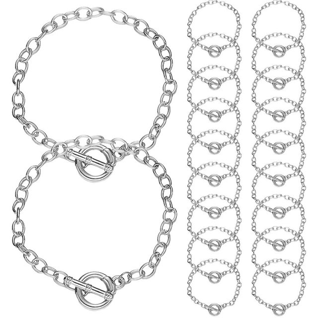 20 piezas de cadenas para pulseras, pulseras de aleación, cadenas de eslabones, pulseras elegantes, accesorios de bricolaje
