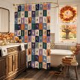 thumbnail image 5 of Purple Orange Blue Plaid Shower Curtain, Waterproof Shower Curtains for Bathroom, Moon Floral Cat Checked Washable Fabric Bathtub Curtain Set Bath Decor with 12 Hooks Stall 36"x72", 5 of 8