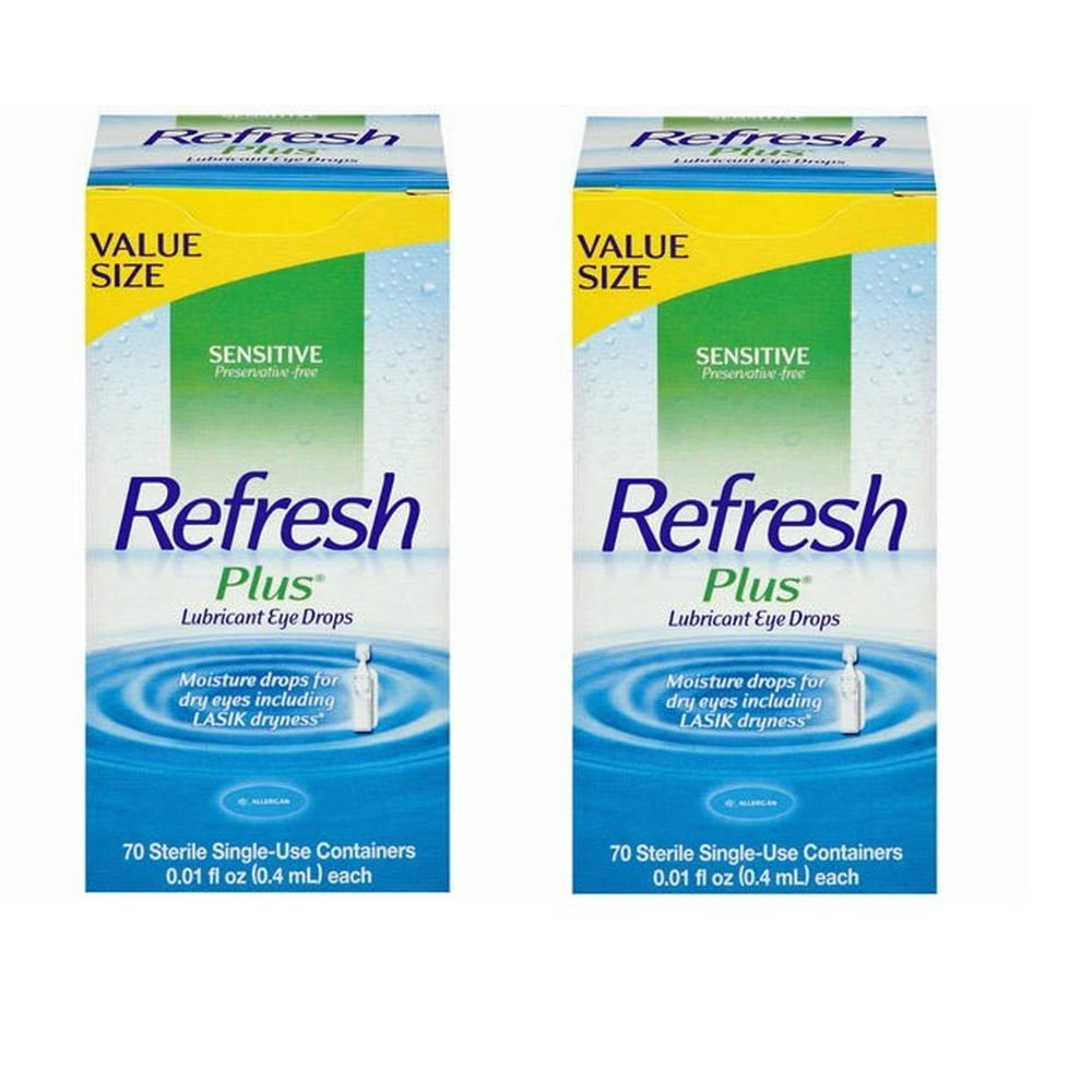Allergan Refresh Plus Lubricant Eye Drops - 70 count -2 Pack