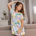 thumbnail image 3 of Xecao Zebra Colourful for Women's Loose Nightgown Sleepwear Short Sleeves Shirt Casual Print Sleepdress, 3 of 6