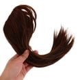 thumbnail image 3 of Extensiones de cabello natural con clip, flequillo castaño oscuro, ligeras e invisibles para mujeres con cabello fino, 3 of 8