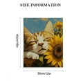 thumbnail image 3 of Autua Cat Sunflower Painting Canvas Prints Wall Art Home Decor 12x16 in, 3 of 5