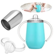 LNKOO Stainless Steel Sippy Cup, Double Wall Vacuum Insulated Sippy Tumble with Handle, 10 Oz BPA Free Sippy Cup for Children Baby, Mug Tumbler for Water and Milk Bottle