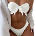 thumbnail image 2 of Huowey Women Swimwear Tops Mesh Bikini Solid Color Split Swimsuit Summer Beachwear Honeymoon Cruise Trendy Wear, 2 of 6