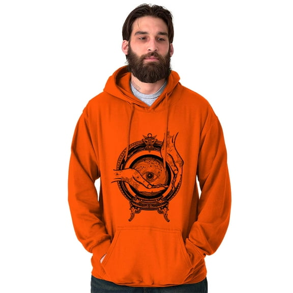 Hand Eye Crystal Ball Futuristic Spirit Unisex Plus Fleece Graphic Hoodie Brisco Brands 2X