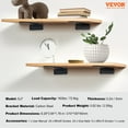 thumbnail image 6 of VEVOR Shelf Bracket, 8”L x 4”W x 1.6”H 6 Pcs, Heavy Duty Floating Shelf Brackets, Brackets for Shelves, 5mm Thick Matte Black L Shelf Bracket,Steel Shelving Brackets with 160 lbs Load Capacity, 6 of 9