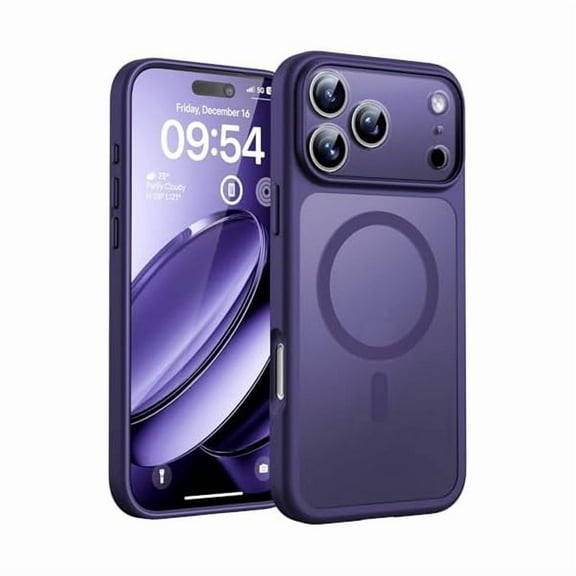 1997 for iPhone 17 Pro Max Case, Full Camera Protection, Built-in Magnetic Ring, Compatible with Magsafe, Translucent Matte Phone Case for 17 ProMax 6.9 inch (Midnight Purple)