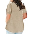thumbnail image 5 of Vividxx Ladies Top V Neck Fashion Solid Color Short Sleeve Pocket Loose T Shirt Fashion, 5 of 5