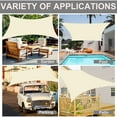 thumbnail image 3 of Sun Shade Sail, Y2Konexi 6.6'x6.6' Square Terylene Waterproof Sunshade, 95% UV Block Canopy 260GSM for Outdoor Patio Lawn Garden Backyard - Beige, 3 of 11