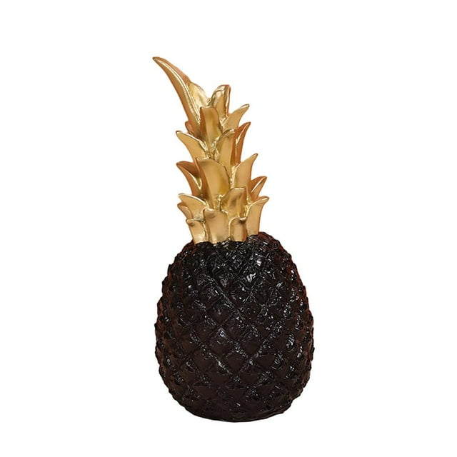 Una elegante pieza decorativa para el hogar, el salón, el bar o la oficina. Figura de piña de resina dorada.