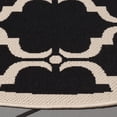 thumbnail image 4 of SAFAVIEH Courtyard Estelle Geometric Indoor/Outdoor Area Rug, 5'3" x 5'3" Round, Black/Beige, 4 of 10
