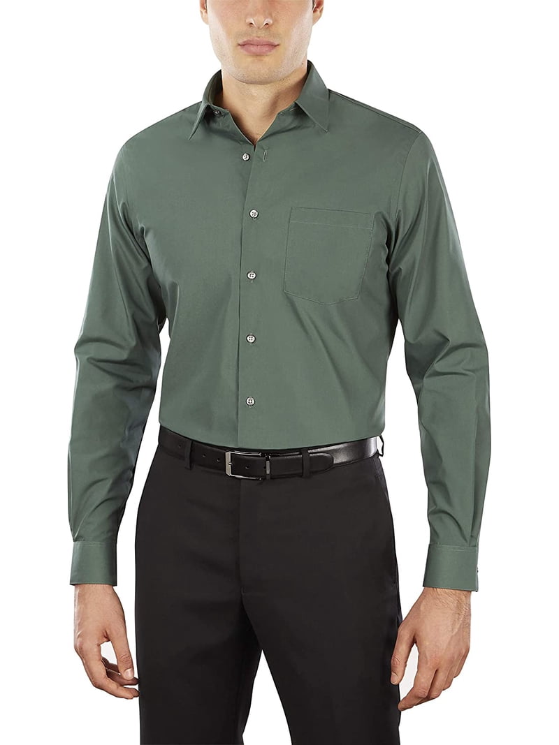 van heusen men's dress shirt fitted poplin solid Performance Knit Short Sleeve Solid main image 0