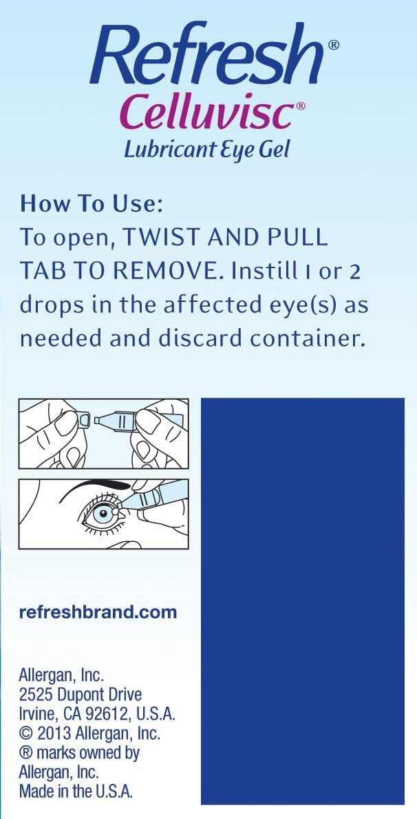 Refresh Celluvisc Lubricant Eye Gel Single-use Containers 30 Ea (Pack of 2)