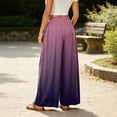 thumbnail image 6 of Gradient Ombre Wide Leg Pants for Women, High Waist Flowy Palazzo Trousers - Boho Summer Beach Vacation Bottoms Purple Pink XXL, 6 of 7