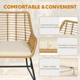 thumbnail image 3 of Tappio 4-Piece Rattan Patio Furniture Set, Outdoor Wicker Conversation Set with Tempered Glass Table, Beige, 3 of 8