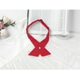 thumbnail image 6 of INSPIRE CHIC Unisex School Uniform Solid Adjustable Button Criss-Cross Bow Tie Red One Size, 6 of 6