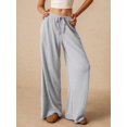 thumbnail image 4 of Women Wide Leg Pants with Pocket High Waisted Lounge Palazzo Autumn and Winter Pants Grey S, 4 of 7